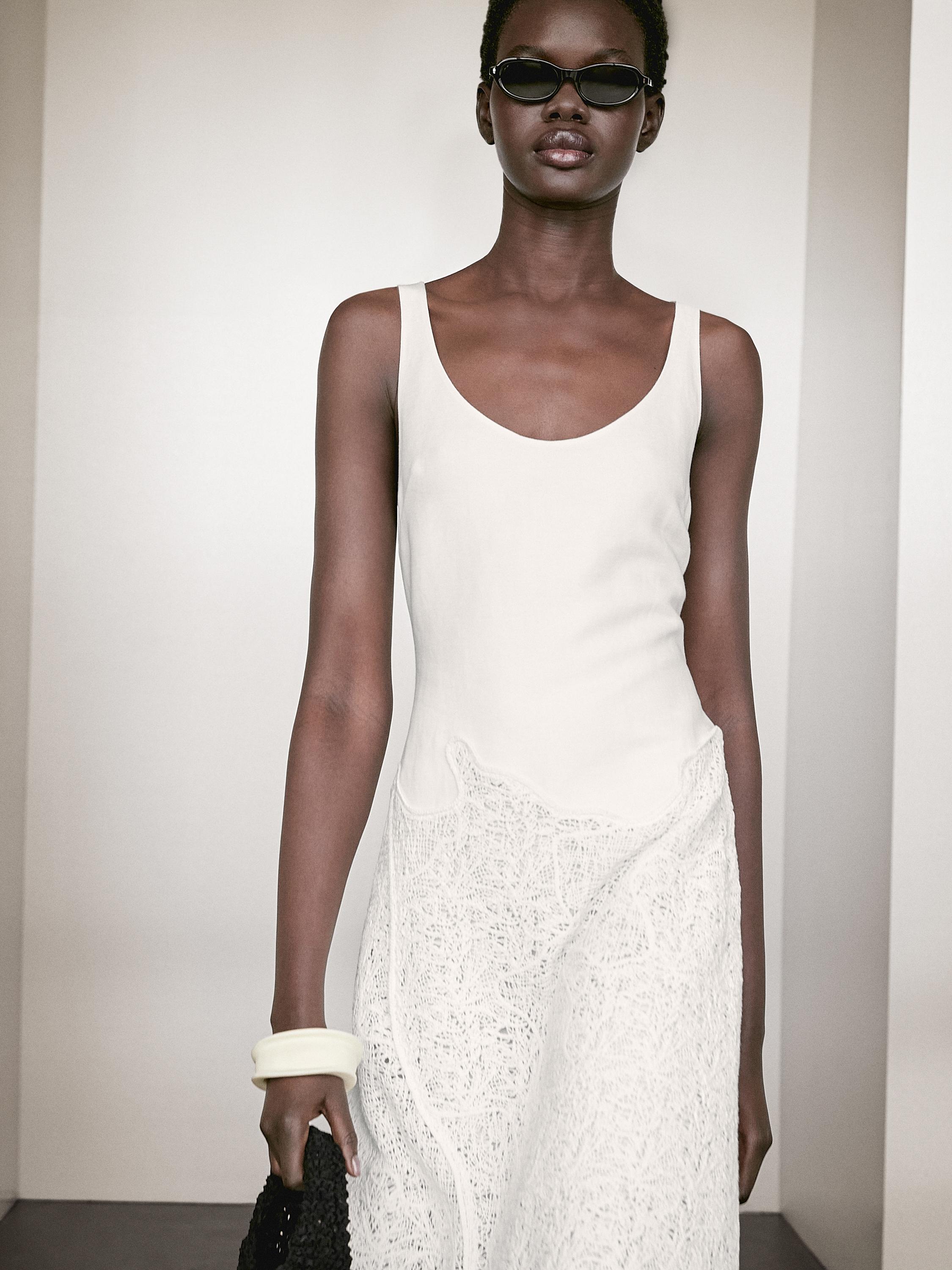 Robe midi ample en coton mélangé